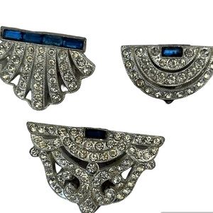 Two Vintage Dress Clips and one extra matching piece